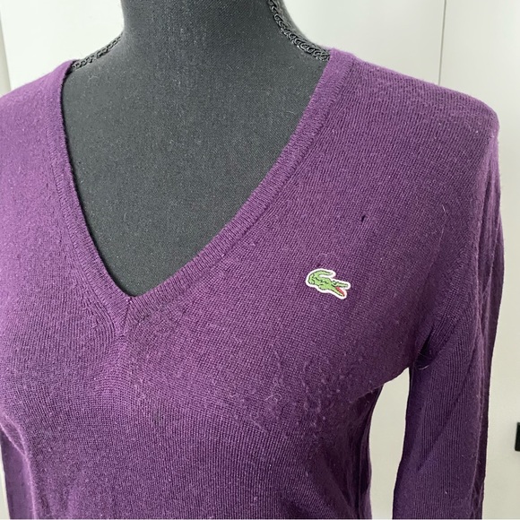 Lacoste V neck sweater size 40 - Picture 2 of 4